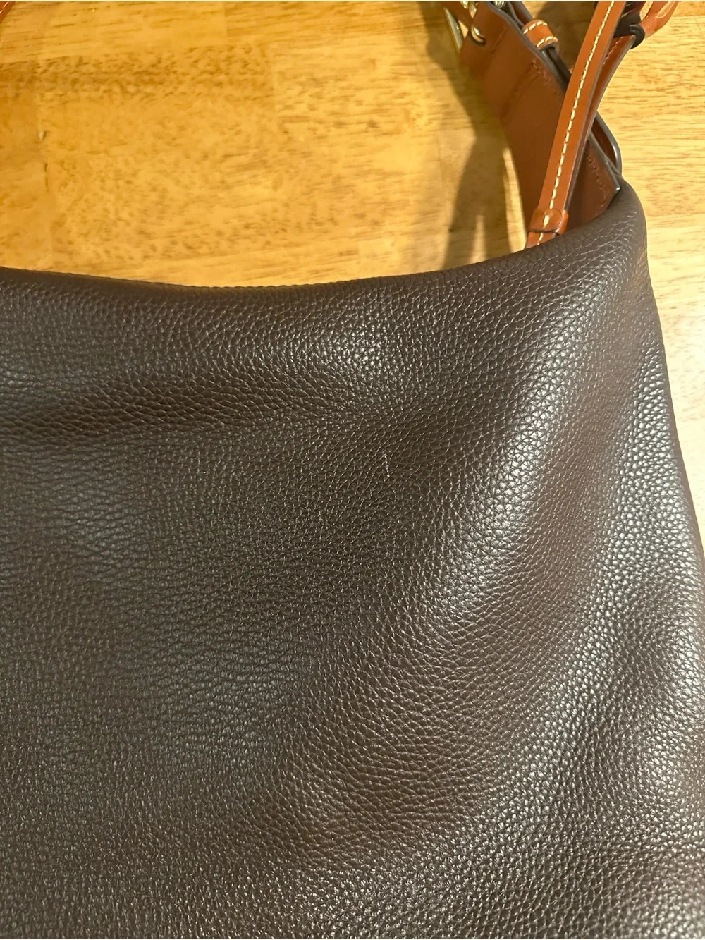Dooney & Bourke Brown Pebbled Leather Hobo Bag
